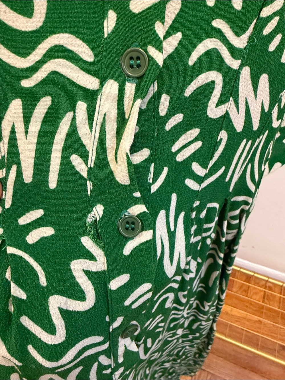 Zara Green Printed V-Neck Maxi Dress - Unbranded - Picture 16 of 16
